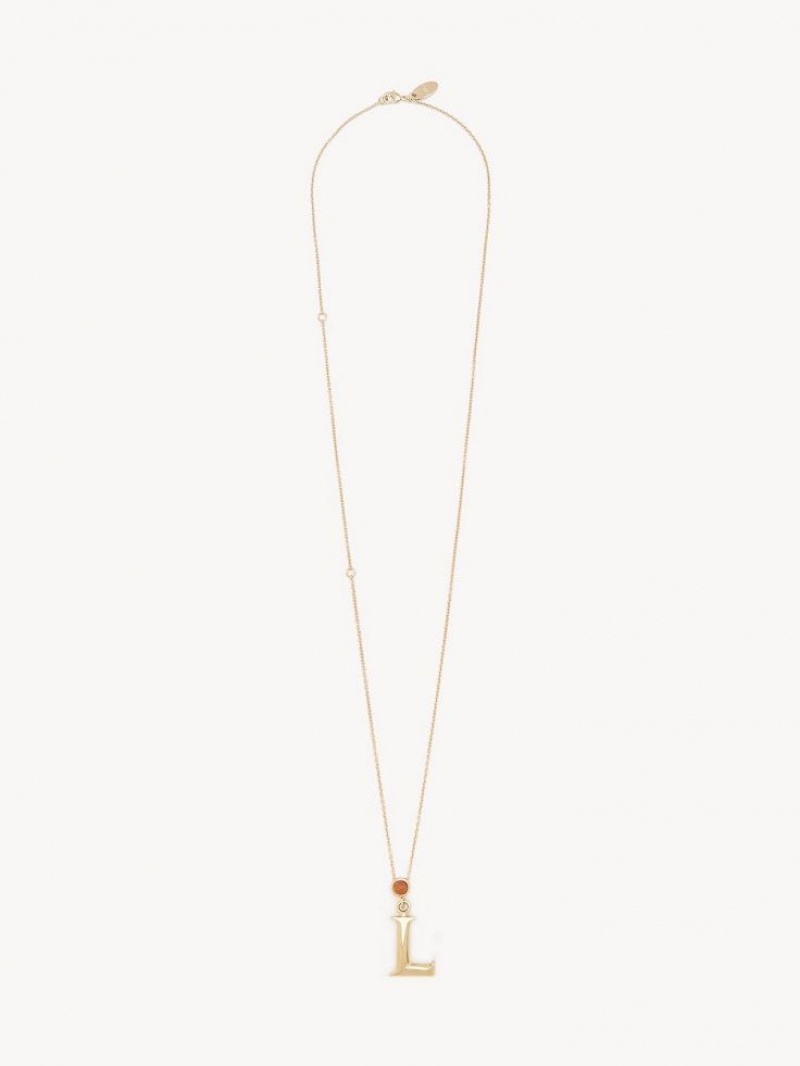 Chloe Alphabet With Pendant Kolye Altın | CHE-SR14344