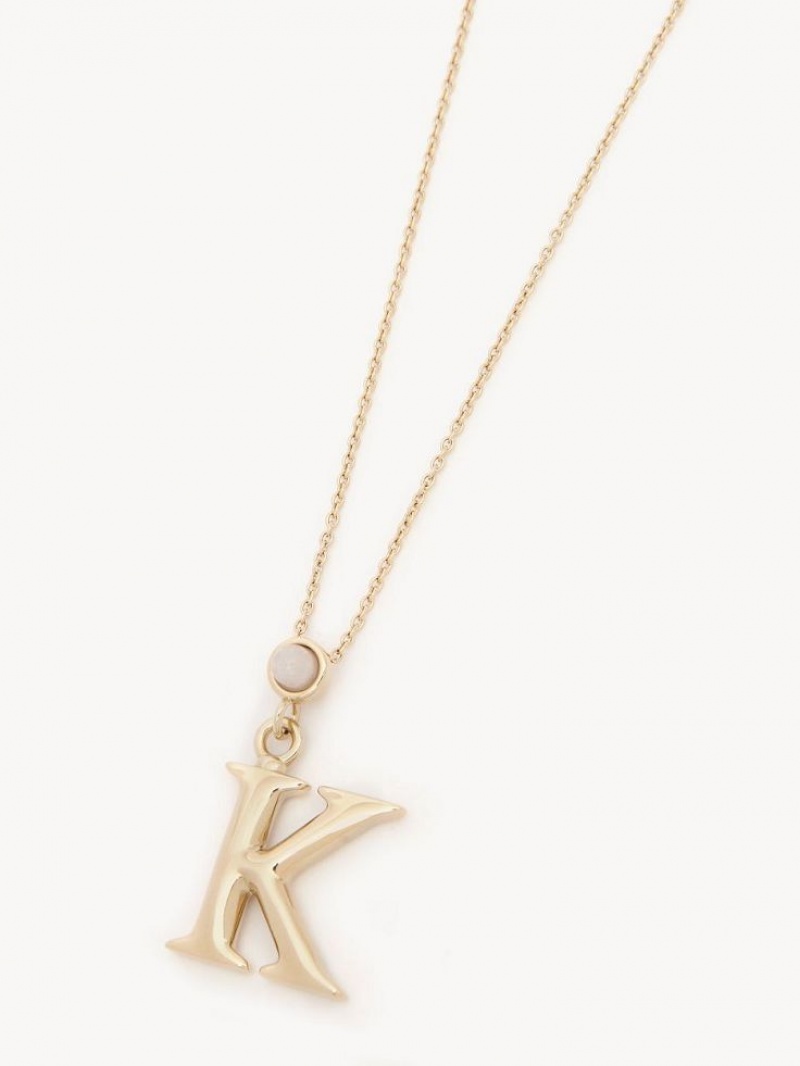 Chloe Alphabet With Pendant Kolye Altın | CHE-SR14345