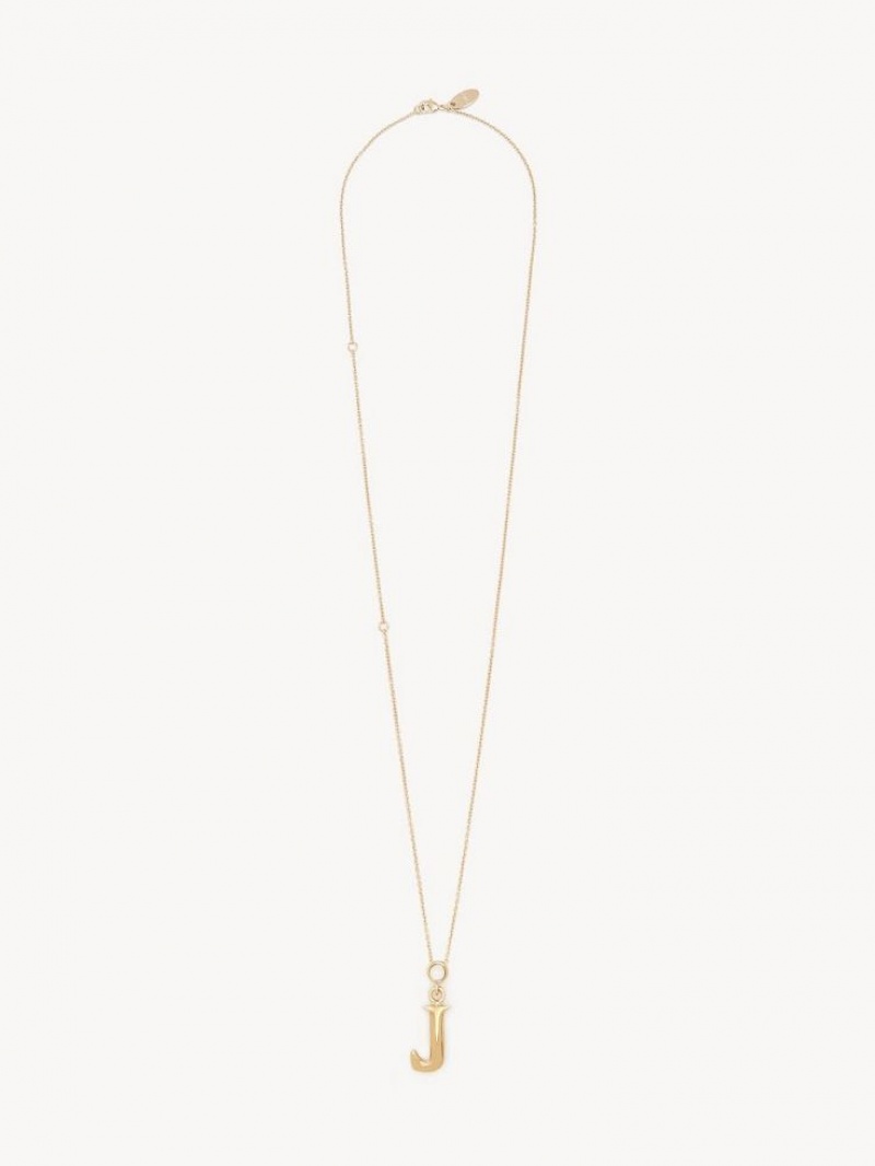 Chloe Alphabet With Pendant Kolye Altın | CHE-SR14346