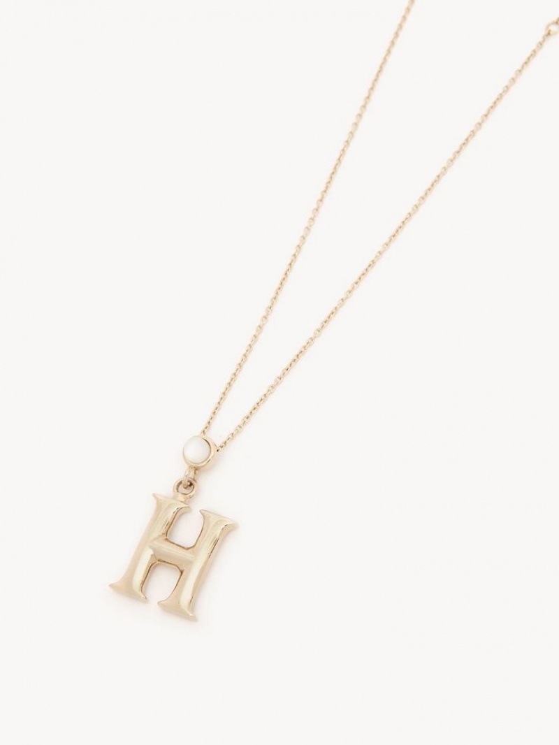 Chloe Alphabet With Pendant Kolye Altın | CHE-SR14348