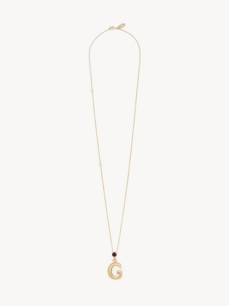 Chloe Alphabet With Pendant Kolye Altın | CHE-SR14349