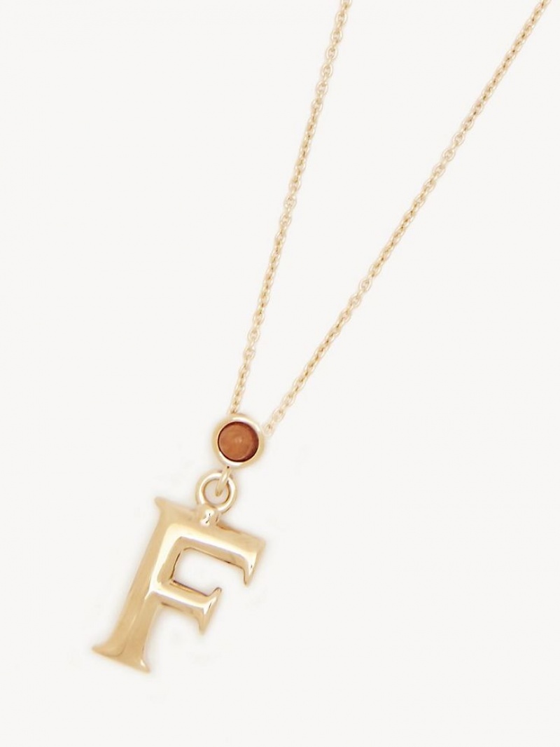 Chloe Alphabet With Pendant Kolye Altın | CHE-SR14350