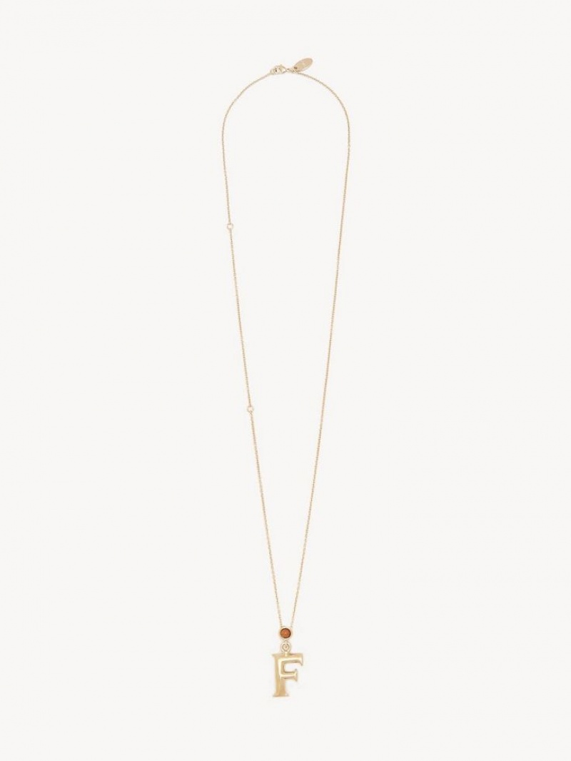 Chloe Alphabet With Pendant Kolye Altın | CHE-SR14350