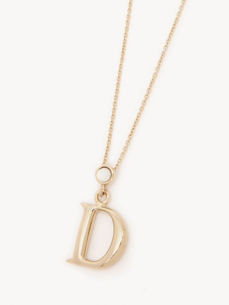 Chloe Alphabet With Pendant Kolye Altın | CHE-SR14352