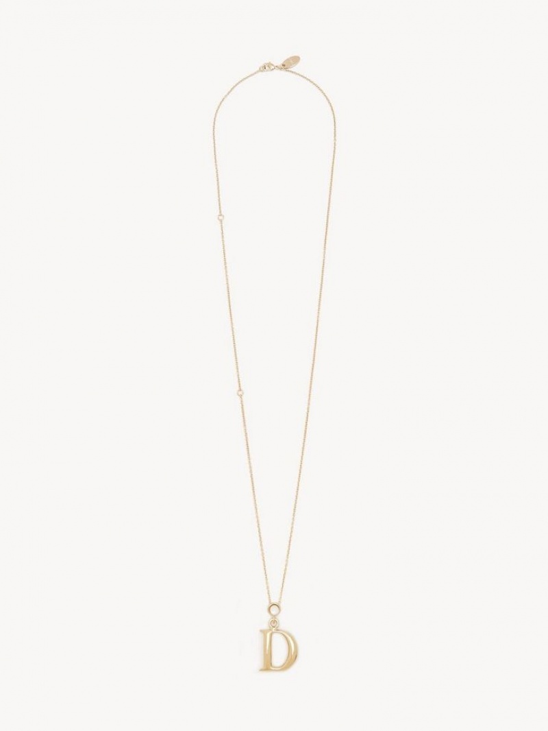 Chloe Alphabet With Pendant Kolye Altın | CHE-SR14352