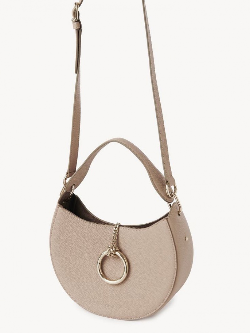 Chloe Arlène Small Hobo Çapraz Askılı Çanta Bej Rengi | CHE-SR13575