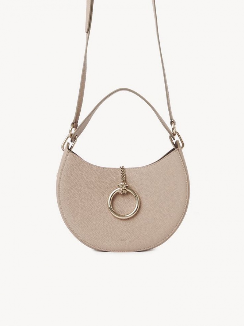 Chloe Arlène Small Hobo Çapraz Askılı Çanta Bej Rengi | CHE-SR13575