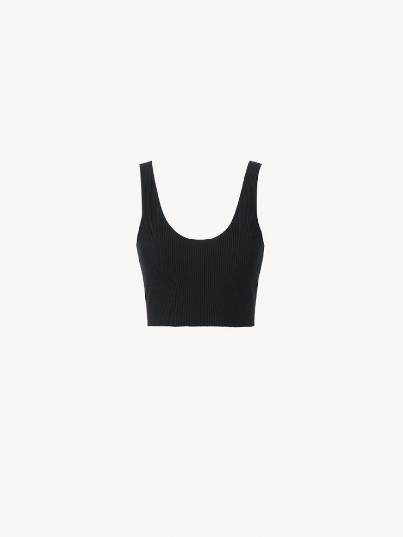 Chloe Cropped Tank Üstler Siyah | CHE-SR13871