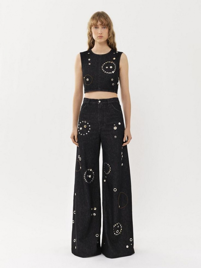 Chloe Cropped Üstler Siyah | CHE-SR13884