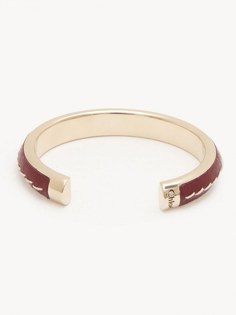 Chloe Edith Cuff Bilezik Bordo | CHE-SR14397