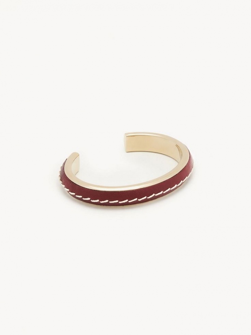 Chloe Edith Cuff Bilezik Bordo | CHE-SR14397