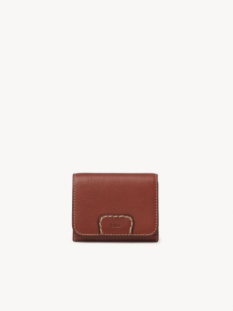 Chloe Edith Small Tri-fold Küçük Cüzdan Kahverengi | CHE-SR14278