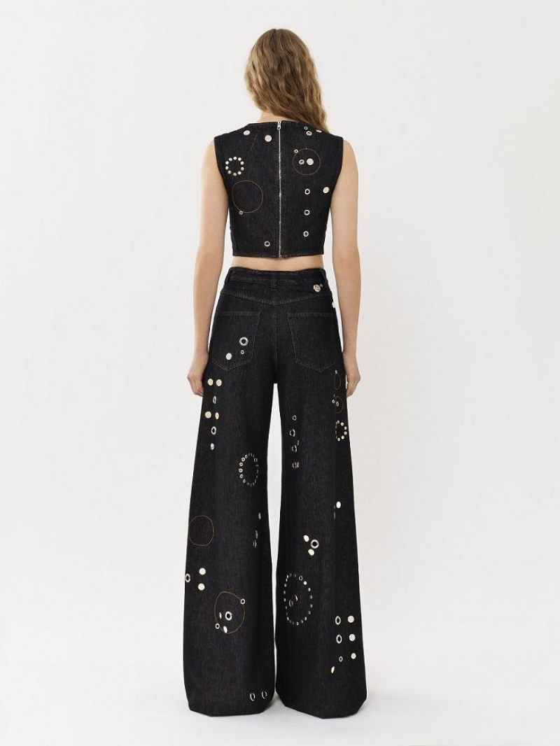 Chloe Embellished Rave Kot Pantolon Siyah | CHE-SR13984