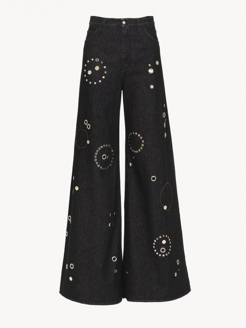 Chloe Embellished Rave Kot Pantolon Siyah | CHE-SR13984