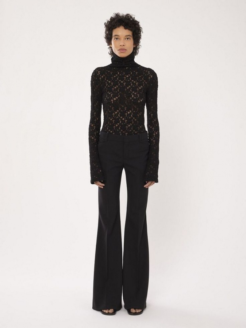 Chloe Fitted Turtleneck Üstler Siyah | CHE-SR13911