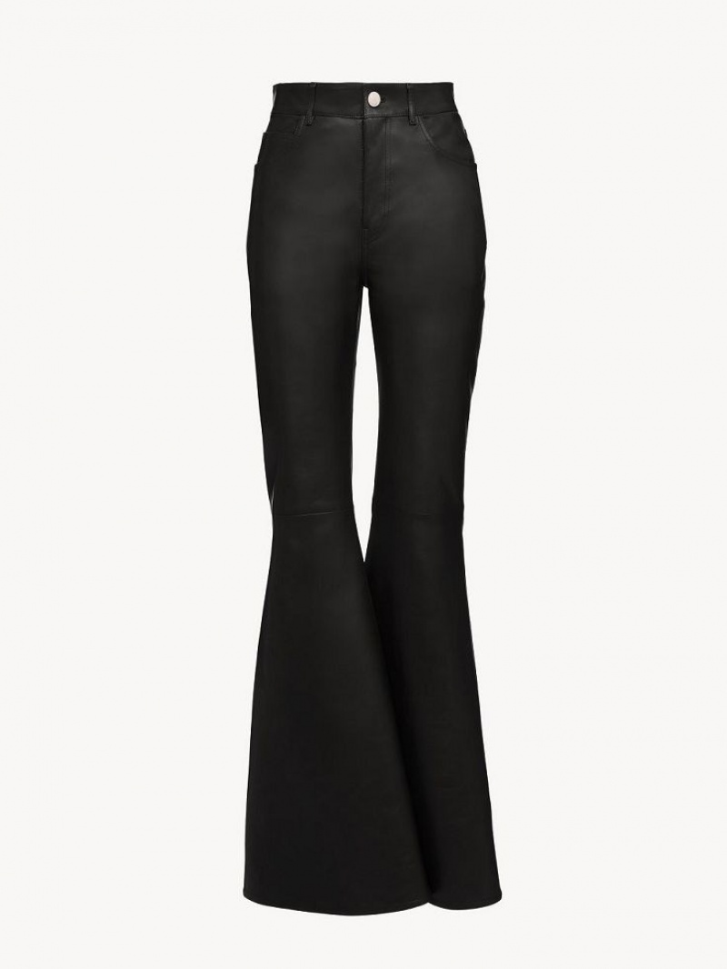 Chloe Flared Pants Leather Siyah | CHE-SR14114