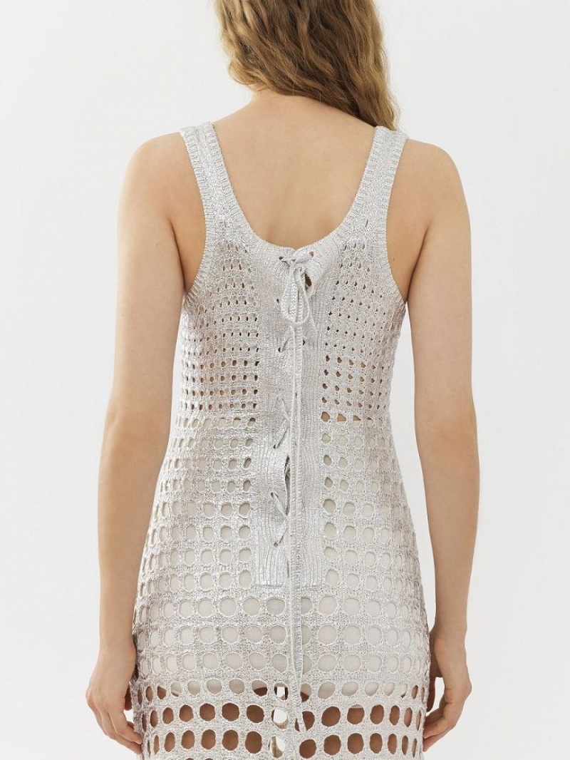 Chloe Flared Tank Elbise Gümüş Gri | CHE-SR13833