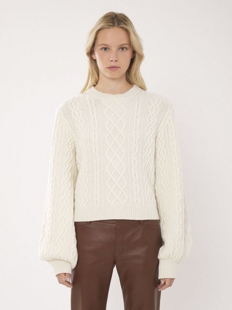 Chloe Generous Cable-knit Triko Beyaz | CHE-SR13956