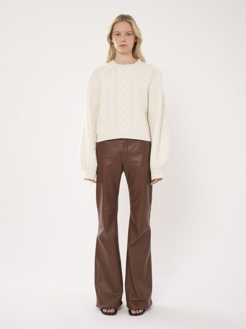 Chloe Generous Cable-knit Triko Beyaz | CHE-SR13956