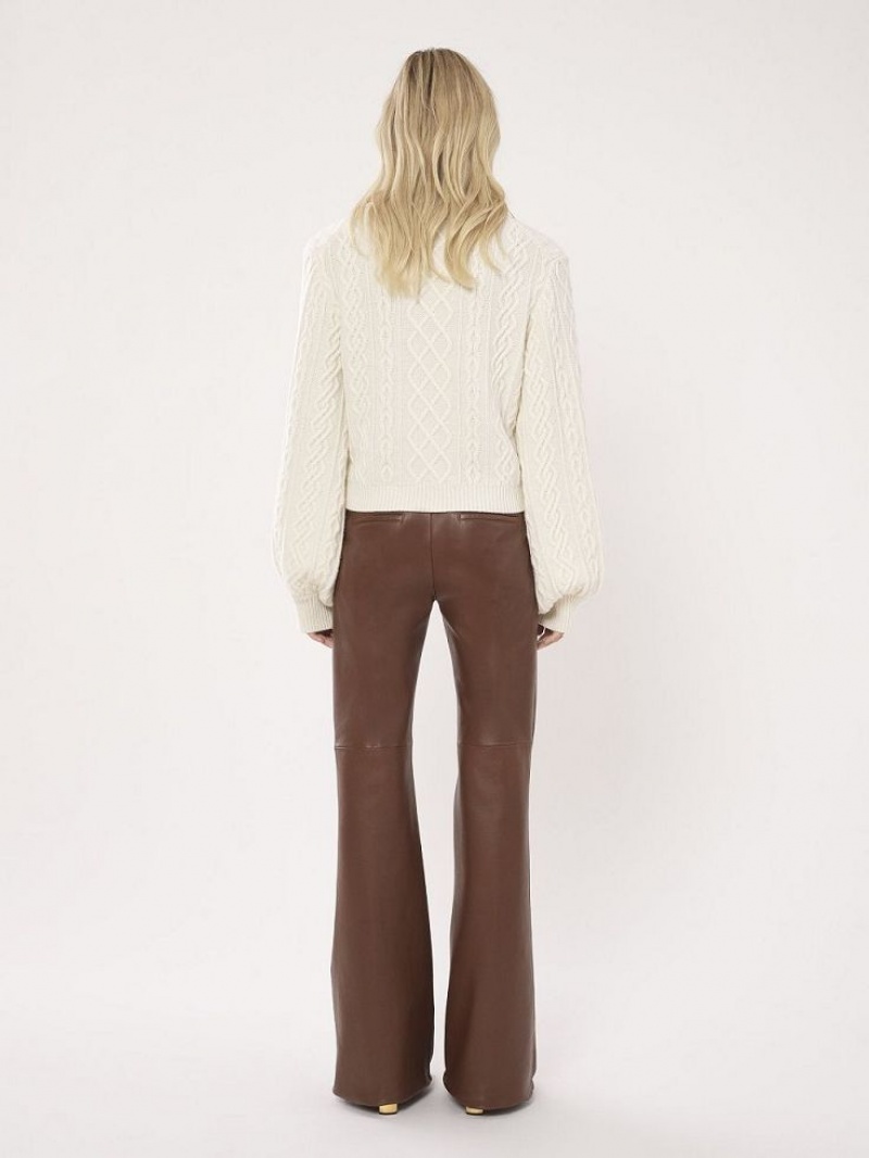 Chloe Generous Cable-knit Triko Beyaz | CHE-SR13956