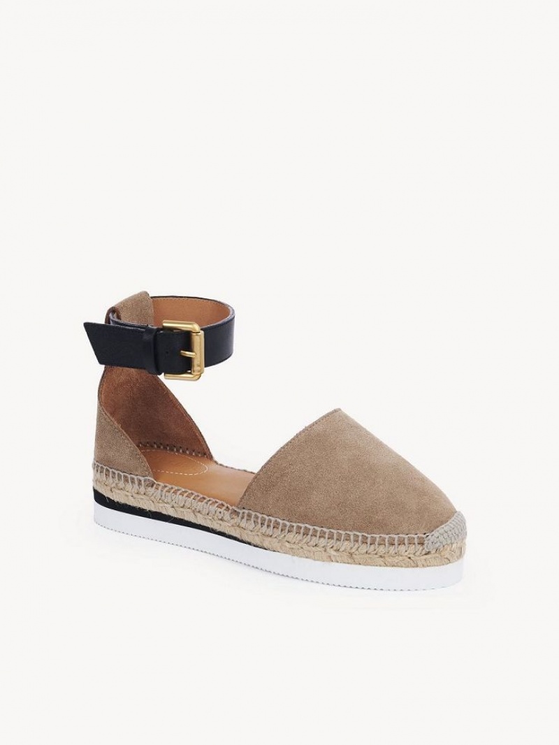 Chloe Glyn Espadril Sandalet Haki | CHE-SR14803