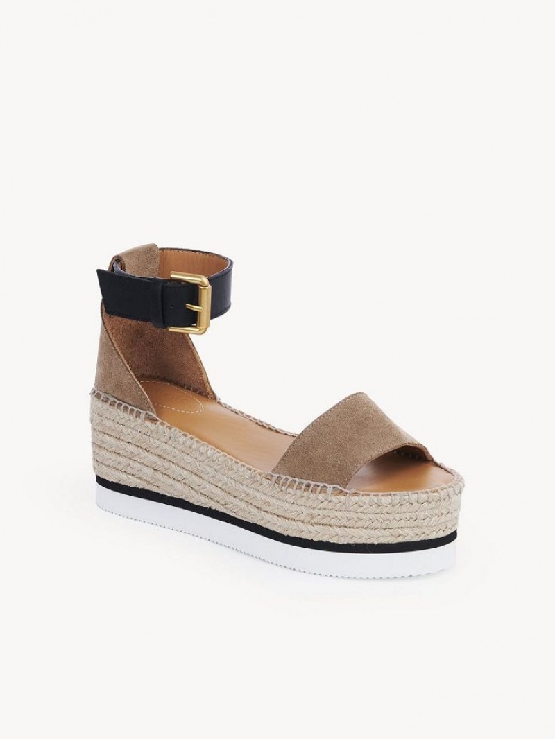 Chloe Glyn Espadril Sandalet Haki | CHE-SR14814