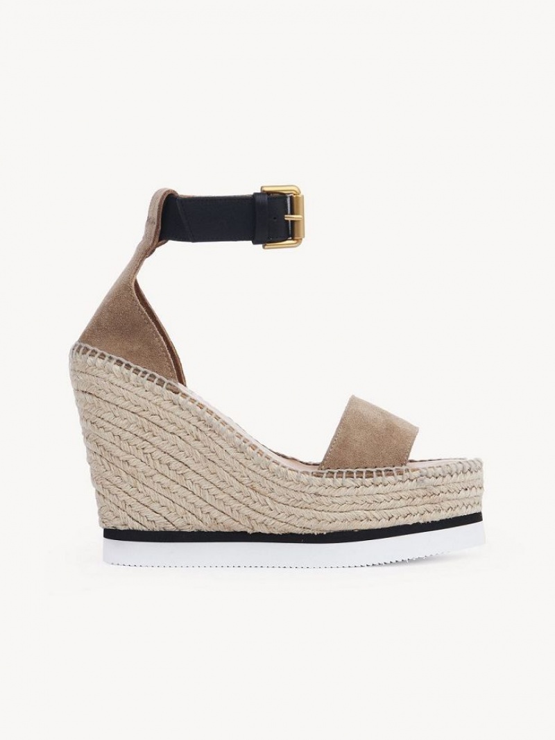 Chloe Glyn Espadril Wedge Haki | CHE-SR14816