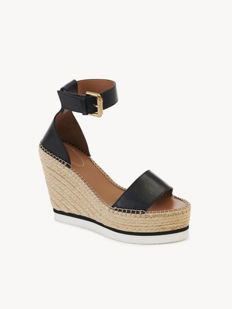 Chloe Glyn Espadril Wedge Siyah | CHE-SR14839