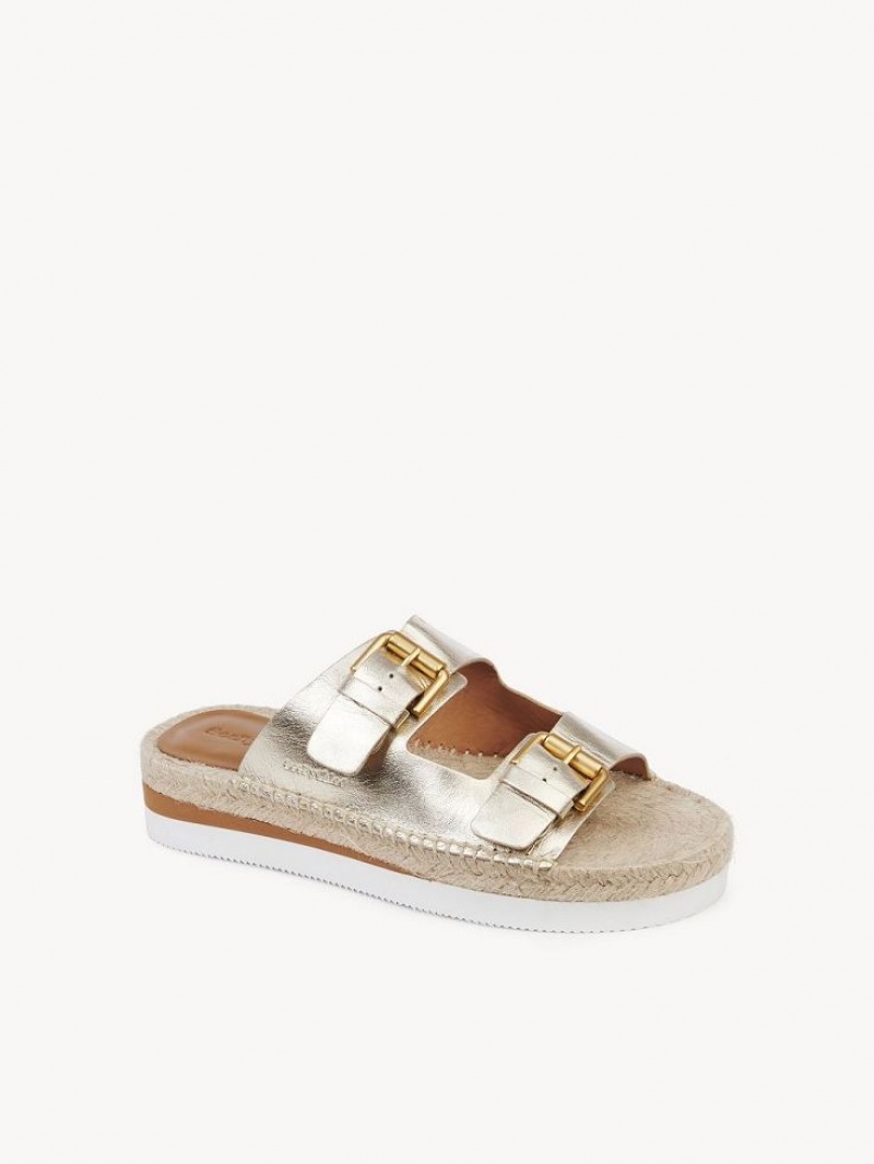 Chloe Glyn Platform Espadril Sandalet Gümüş | CHE-SR14802