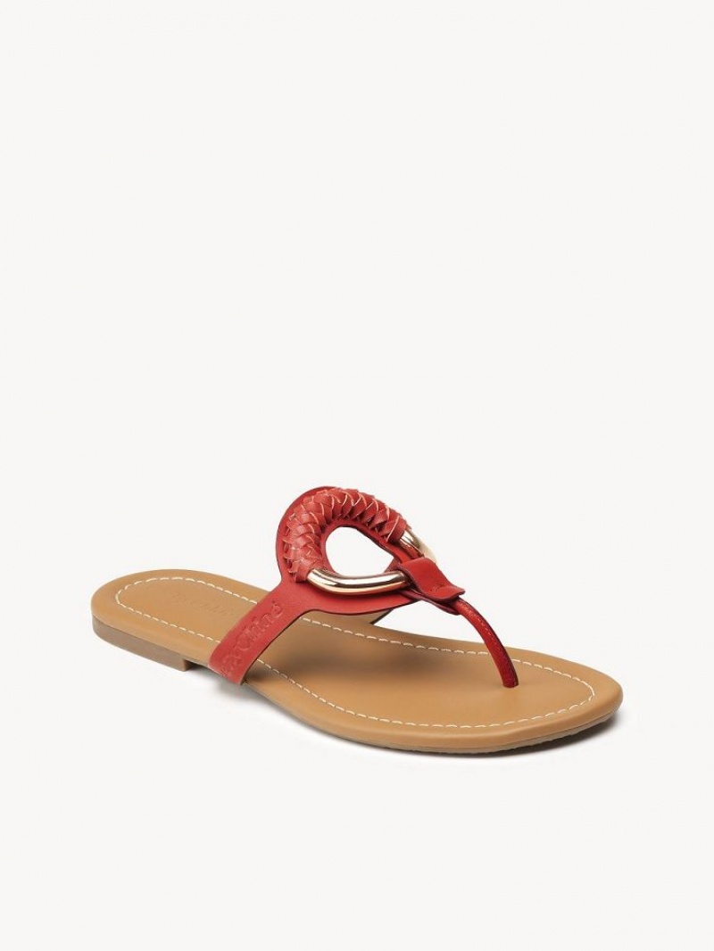 Chloe Hana Flip-flop Düz Ayakkabı Kırmızı | CHE-SR14817