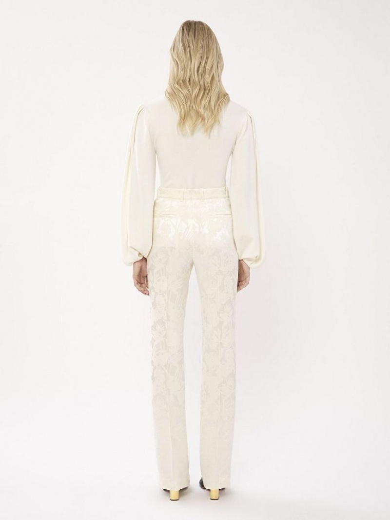 Chloe High-waisted Tailored Pantolon Beyaz | CHE-SR14023