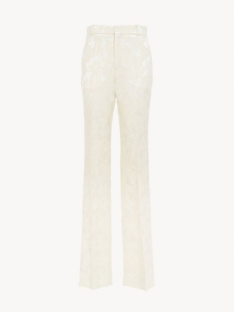 Chloe High-waisted Tailored Pantolon Beyaz | CHE-SR14023