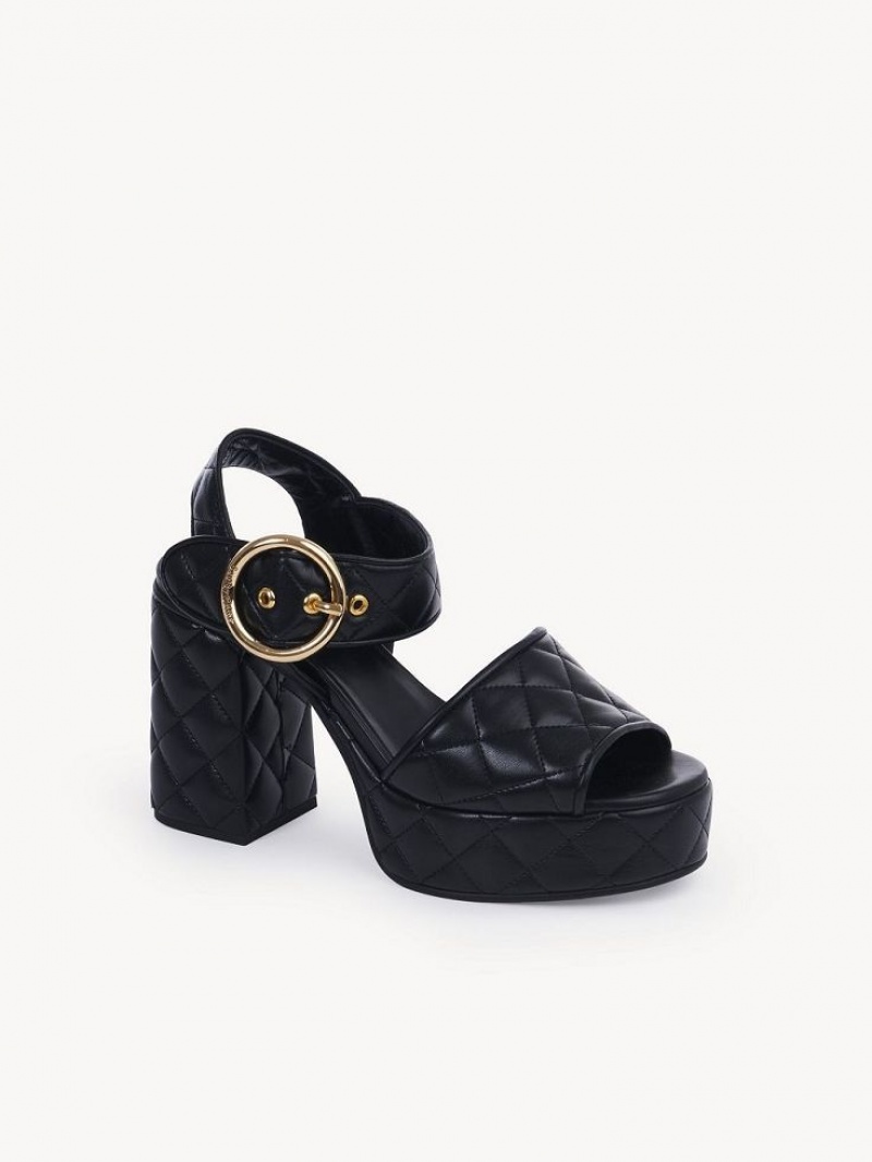 Chloe Jodie Platform Sandalet Siyah | CHE-SR14813