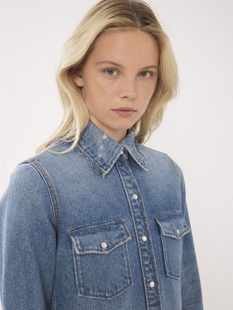 Chloe Klasik Denim Gömlek Mavi | CHE-SR13917