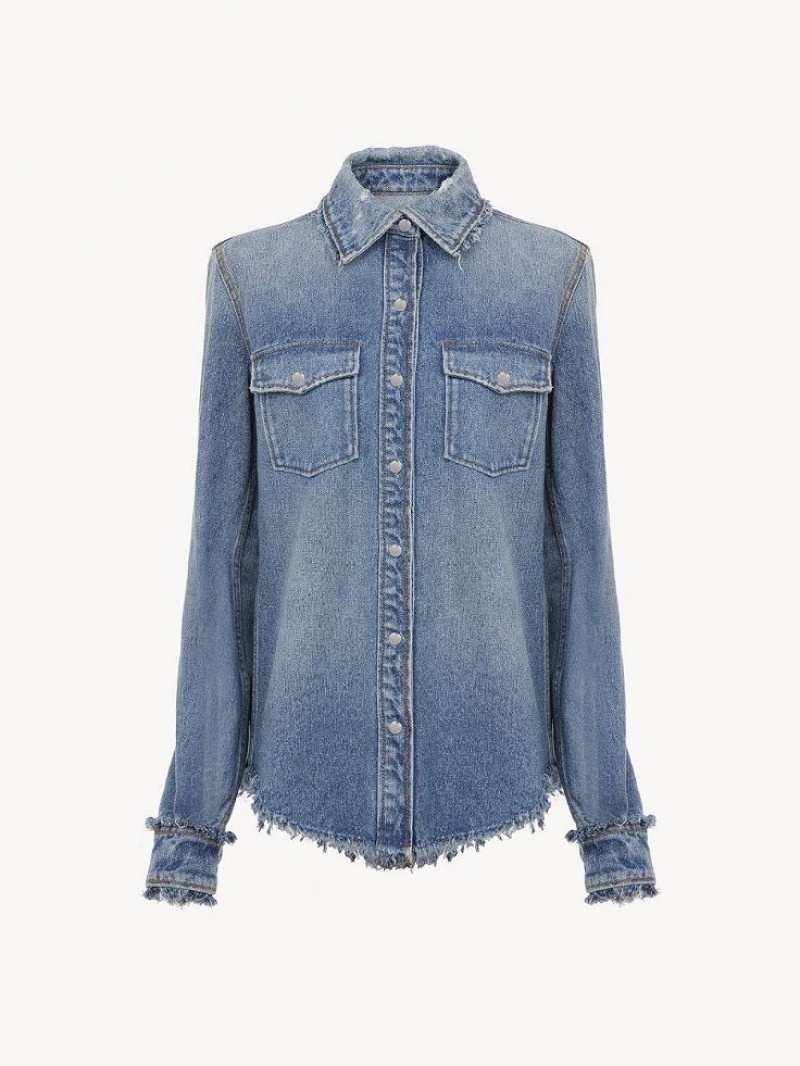 Chloe Klasik Denim Gömlek Mavi | CHE-SR13917