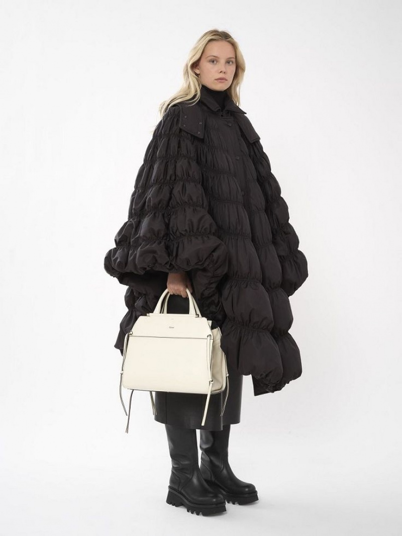 Chloe Kısa Puffer Cape Kaban Siyah | CHE-SR13814