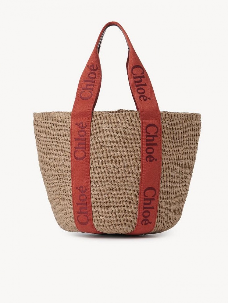 Chloe Large Woody Basket Tote Çanta Turuncu Turuncu | CHE-SR13298