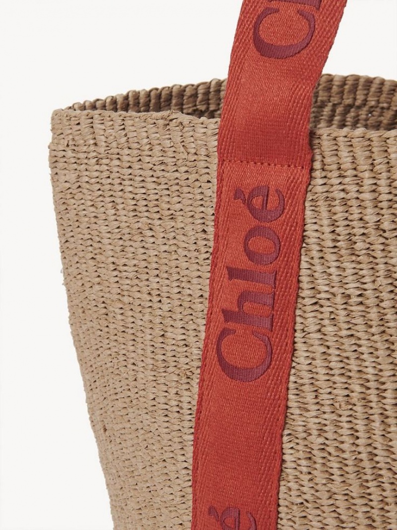 Chloe Large Woody Basket Tote Çanta Turuncu Turuncu | CHE-SR13298