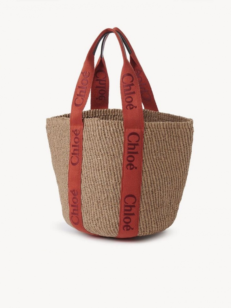 Chloe Large Woody Basket Tote Çanta Turuncu Turuncu | CHE-SR13298