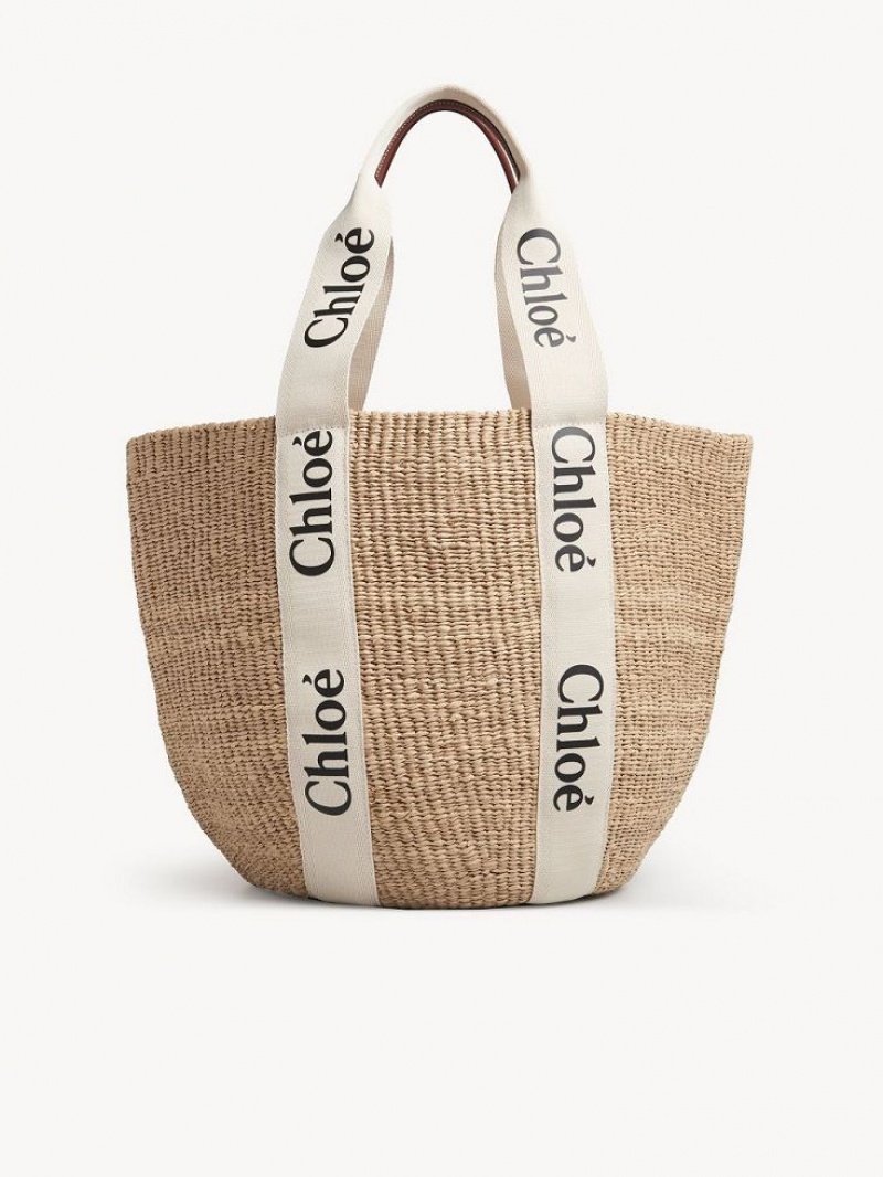 Chloe Large Woody Baskets Beyaz | CHE-SR13658