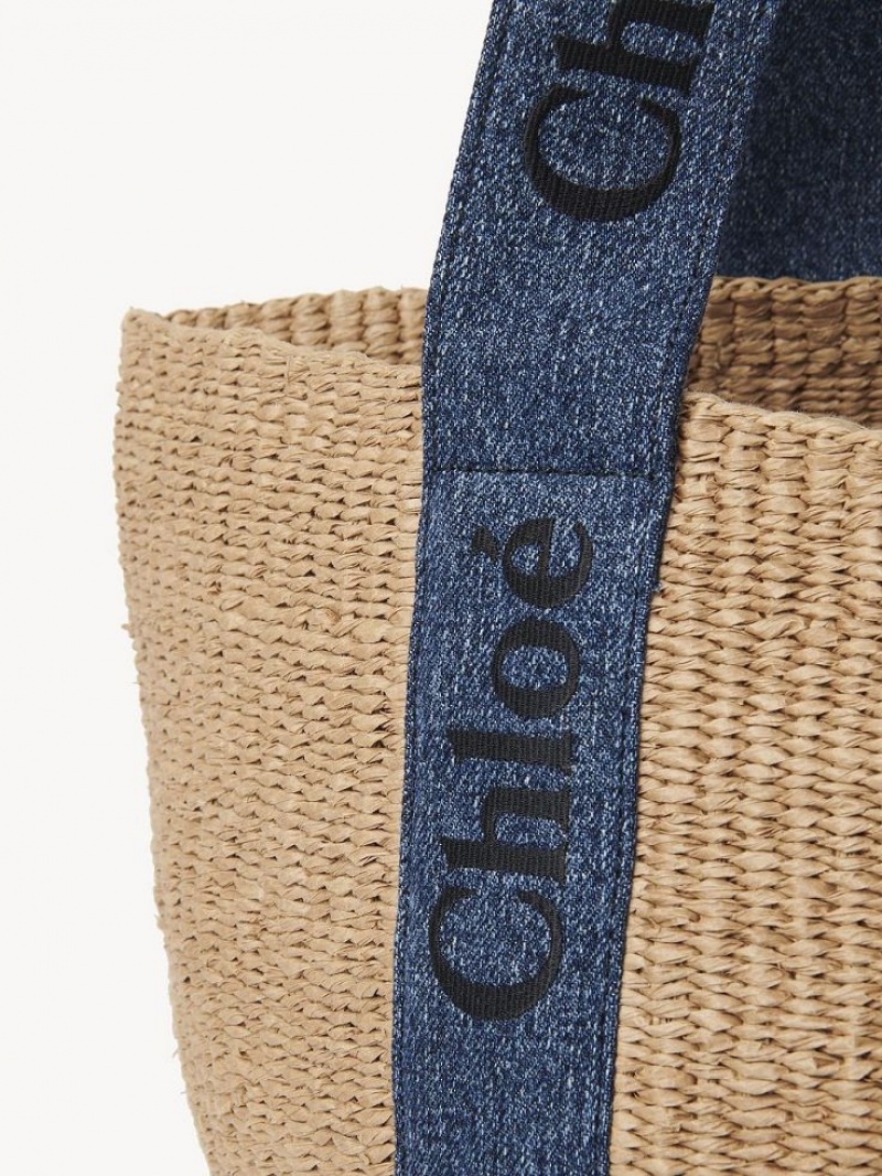 Chloe Large Woody Baskets Mavi | CHE-SR13651