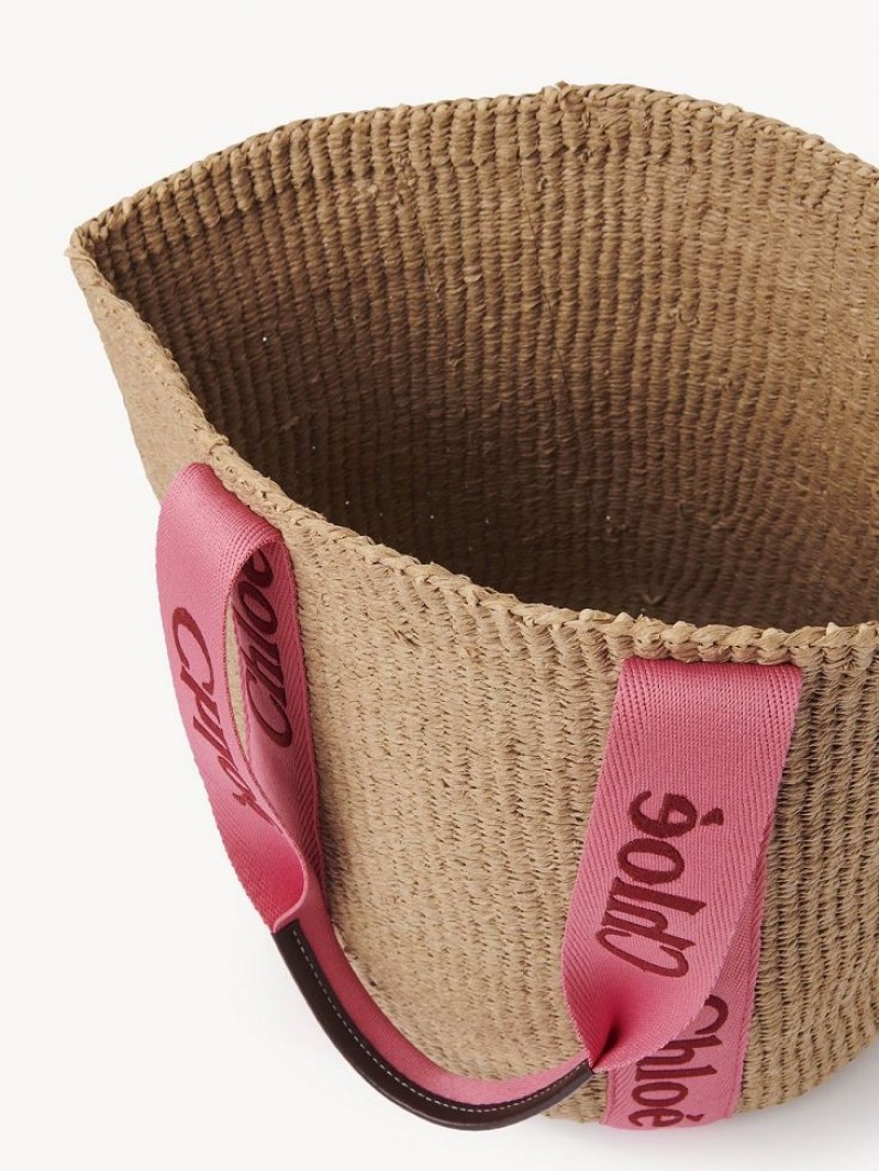 Chloe Large Woody Baskets Pembe Kırmızı | CHE-SR13653