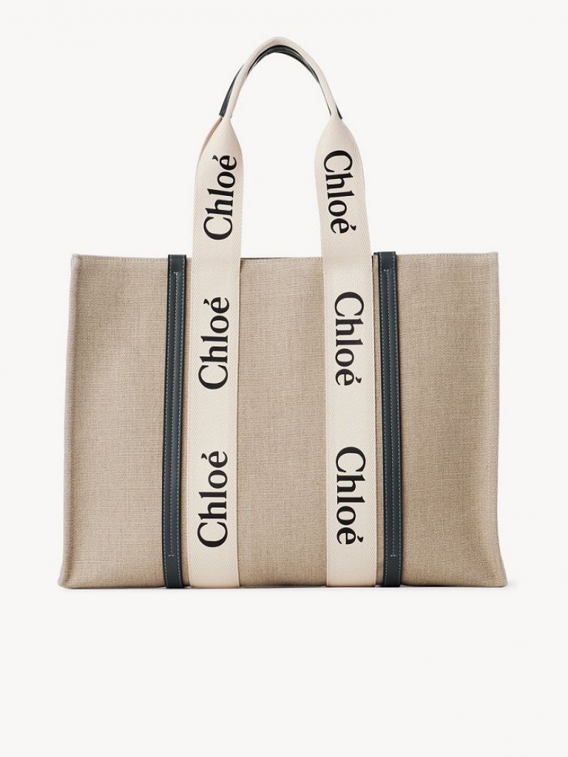 Chloe Large Woody Tote Çanta Beyaz Mavi | CHE-SR13296