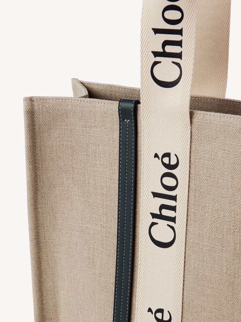 Chloe Large Woody Tote Çanta Beyaz Mavi | CHE-SR13296