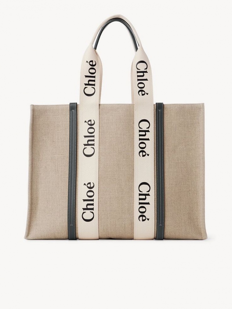 Chloe Large Woody Tote Çanta Beyaz Mavi | CHE-SR13296