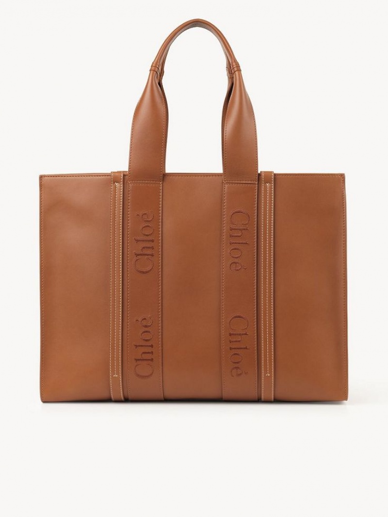 Chloe Large Woody Tote Çanta Kahverengi | CHE-SR13348