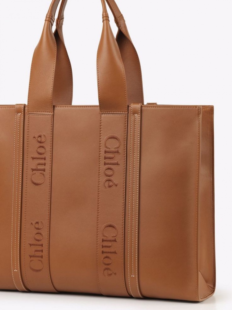 Chloe Large Woody Tote Çanta Kahverengi | CHE-SR13348