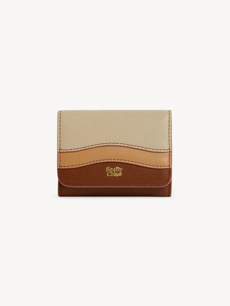 Chloe Layers Medium Tri-fold Küçük Cüzdan Kahverengi | CHE-SR14896