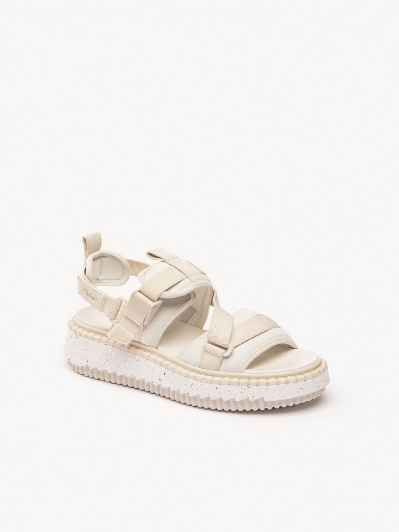 Chloe Lilli Düz Sandalet Beyaz | CHE-SR14175