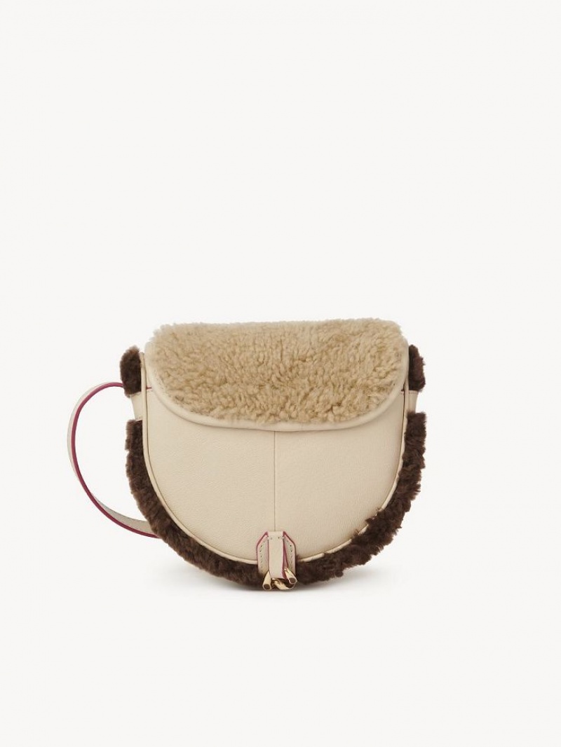 Chloe Mara Small Saddle Omuz Çantası Bej Rengi | CHE-SR14604